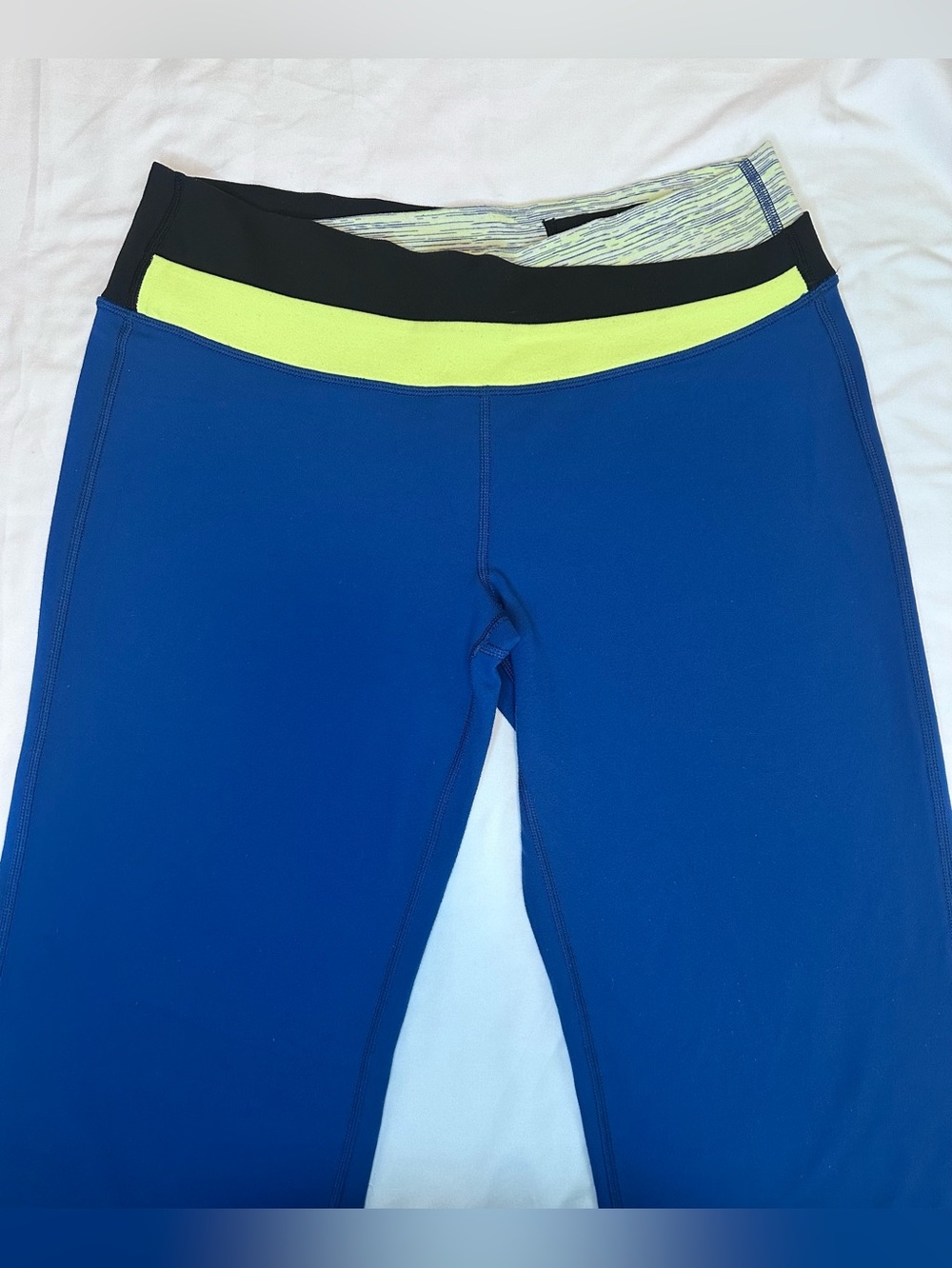 Lululemon Astro Pant Regular Limitless Blue Fold Over Yoga Pants Size 10 31.5”